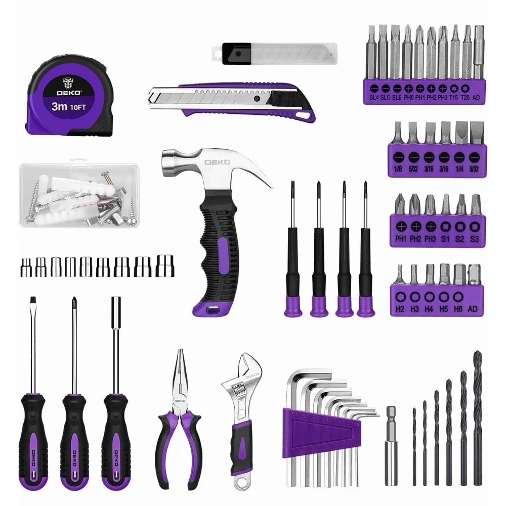 8V Cordless Drill Set: 126 Piece Tool Kit with Drill, Home Tool Set for Women